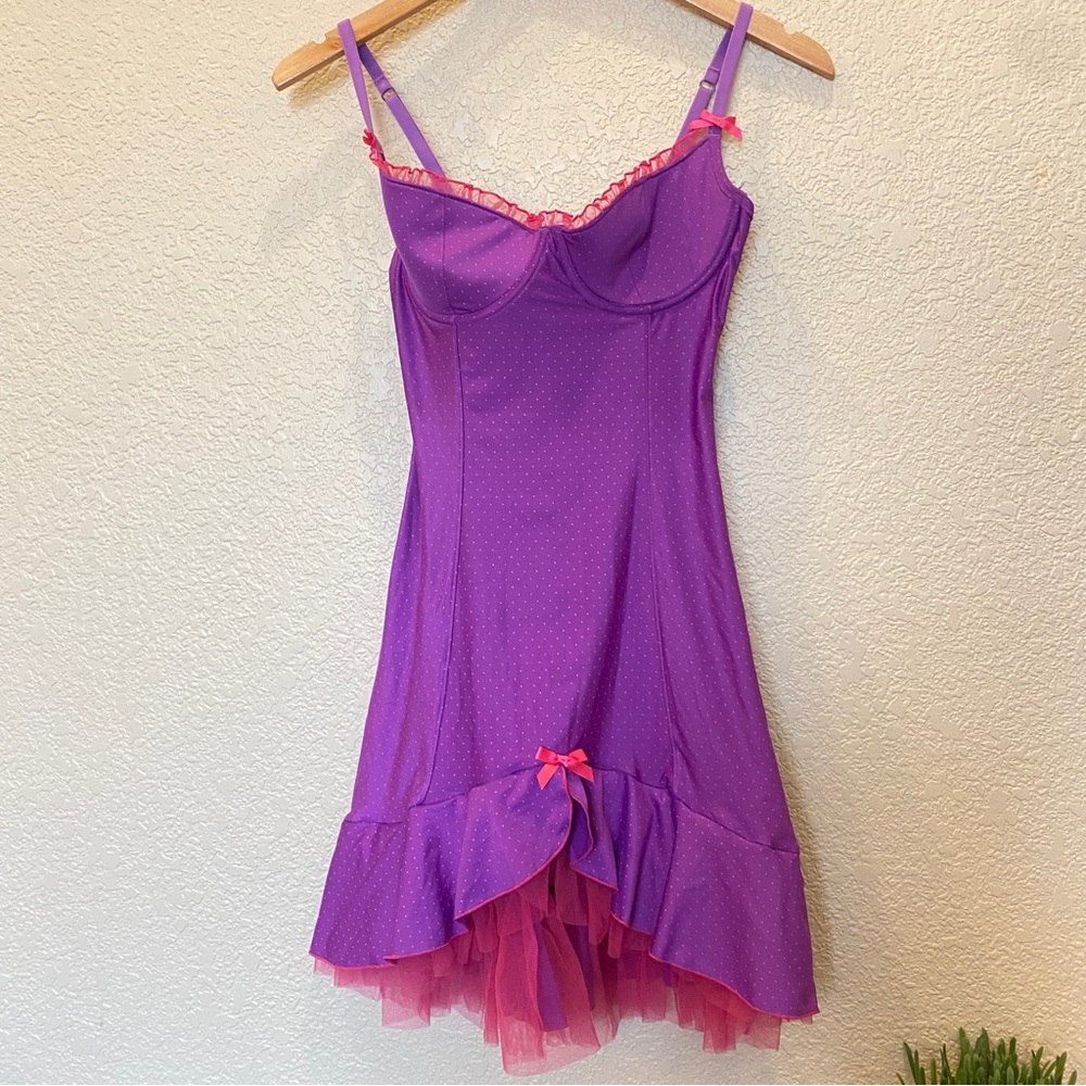 Victoria’s Secret sexy little things purple babydoll cami lingerie 36b bra cup